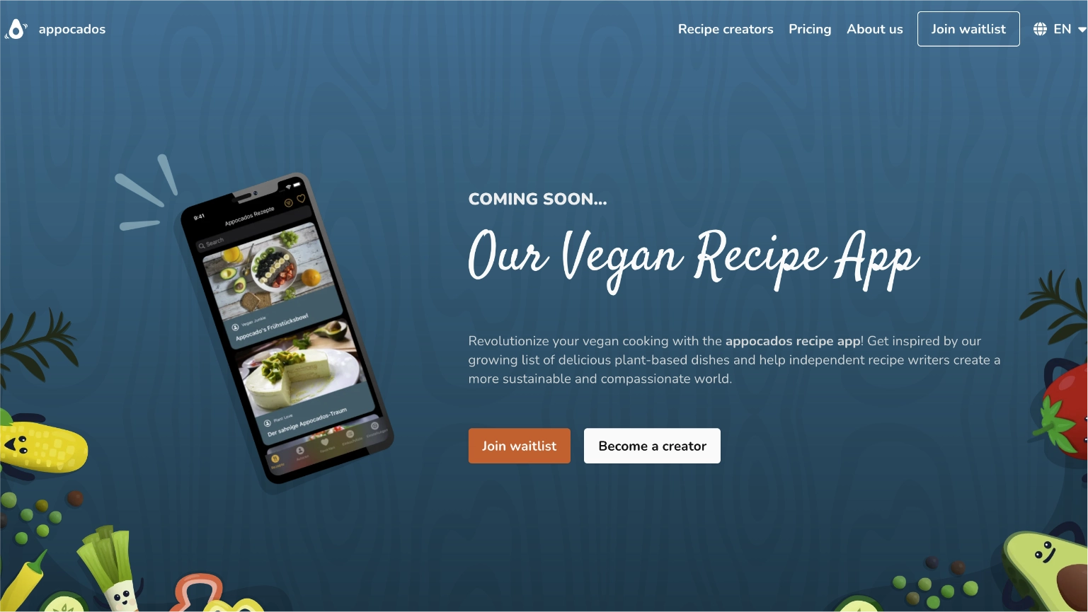 Screenshot of the project appocados.com